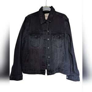 Garage Boyfriend Cut Black Jean Jacket - S